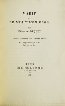 Marie ou Le Mouchoir Bleu. Notice Littéraire par Adolphe Racot