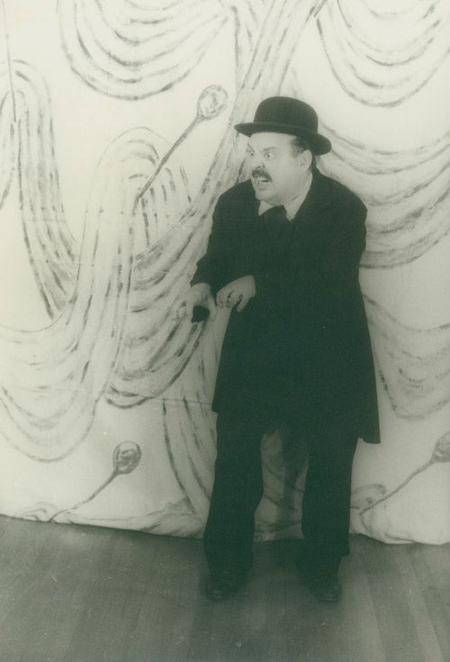 Item #219094 Portrait photograph of Zero Mostel as Leopold Bloom in "Ulysses in Nightown" Zero Mostel, Carl Van Vechten.
