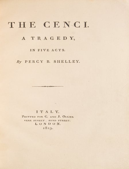 The Cenci. A Tragedy