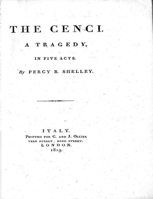 The Cenci. A Tragedy