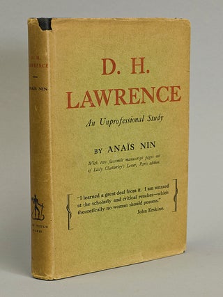Item #220209 D.H. Lawrence. An Unprofessional Study. D. H Lawrence, Anaïs Nin