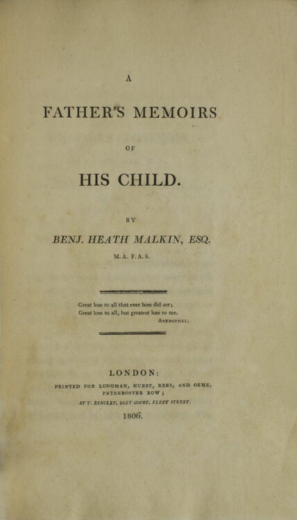A Father's Memoirs of His Child