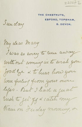 Item #220672 Autograph Letter signed [“Anne Cobden-Sanderson”] to Mary. Doves Press, Anne...