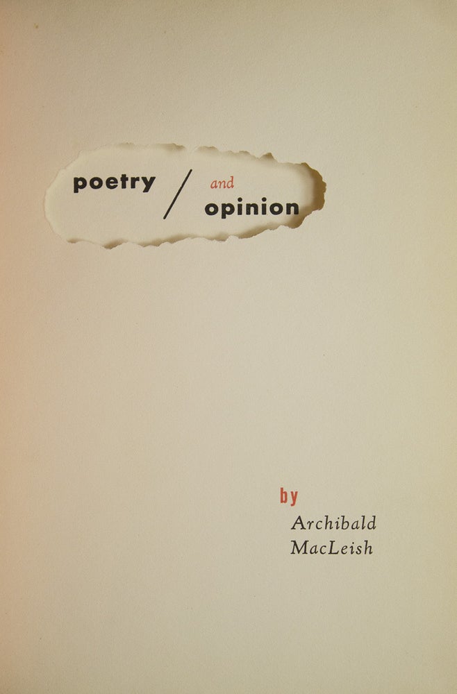 Poetry and Opinion
