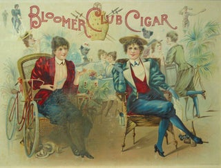 Item #220975 Color Lithograph: Advertising poster for “Bloomer Cut Cigar,” depicting two...