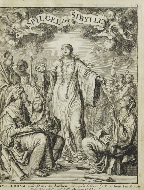 Spiegel der Sibyllen, van Vierderley Vertooningen ... Seer rykelijk verçiert met allerhande raare Kopere platen, waar onder de XII Sibyllen