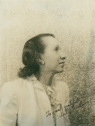 Item #222335 Portrait photograph of Shirley Graham DuBois, inscribed to Saul Mauriber. Shirley...
