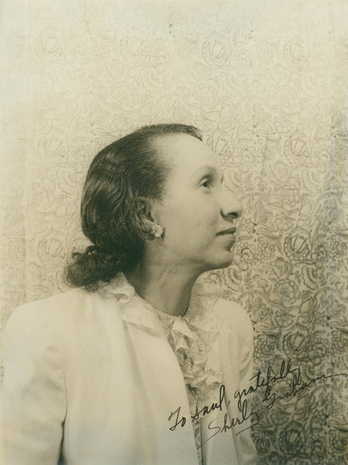 Item #222335 Portrait photograph of Shirley Graham DuBois, inscribed to Saul Mauriber. Shirley Graham, Carl Van Vechten.