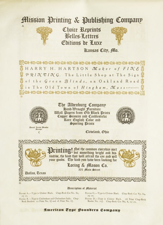 The Delectable Art of Printing: Called Also, The Printer Man's Joy: Treating of the Origination and Founding of Chap-Book Borders and Ornaments. To Which is Added a List of the Types & Characters