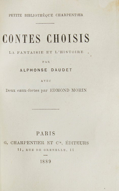 Contes Choisis. La Fantaisie et l'Histoire