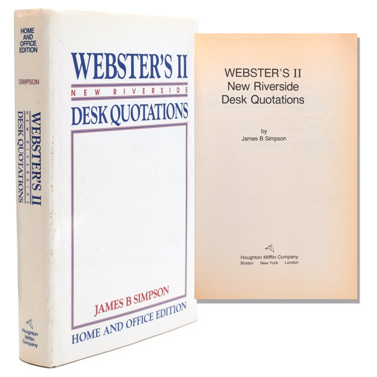 Webster's II. New Riverside Desk Quotations