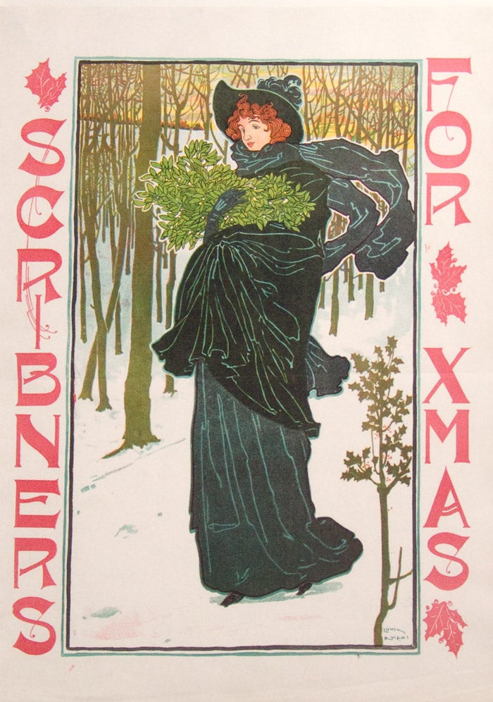 Item #225057 Color Poster for Christmas Issue of Scribner's magazine entitled "Scribner's for Xmas" Louis Rhead, John.
