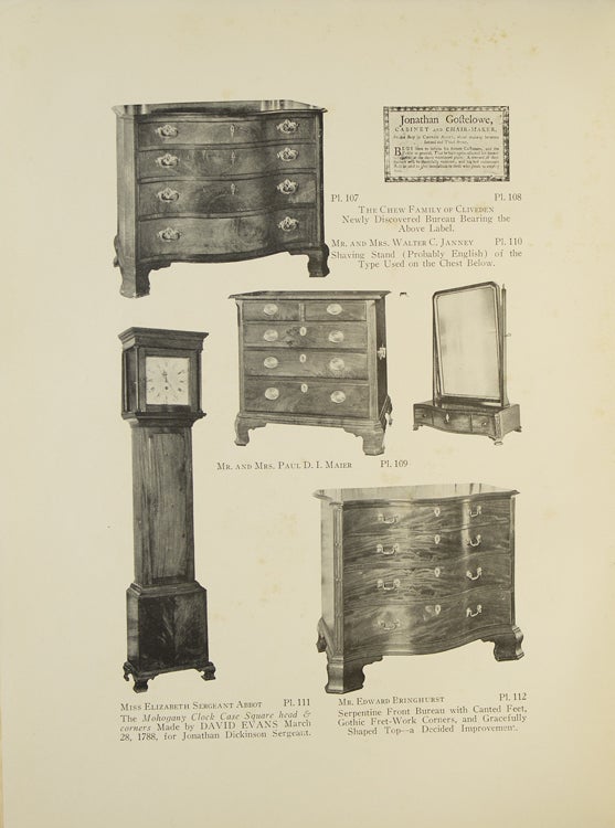 Blue Book Philadelphia Furniture. William Penn to George Washington with Specific Reference to the Philadelphia Chippendale School