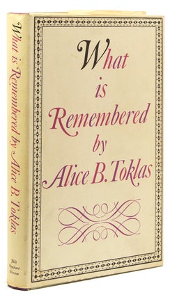 Item #225898 What is Remembered. Alice B. Toklas