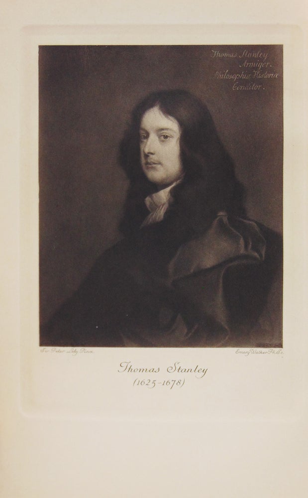 Thomas Stanley: His Original Lyrics, Complete in Their Collated Readings of 1647, 1651, 1657. With an Introduction, Textual Notes, a List of Editions, an Appendix of Translations, and a Portrait