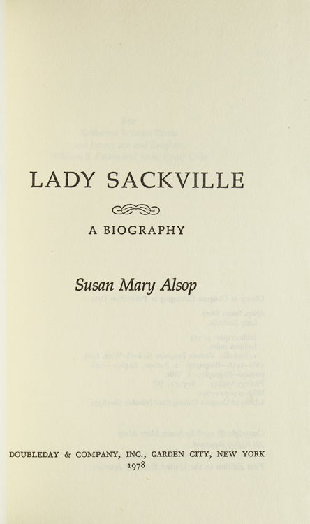 Lady Sackville: a Biography