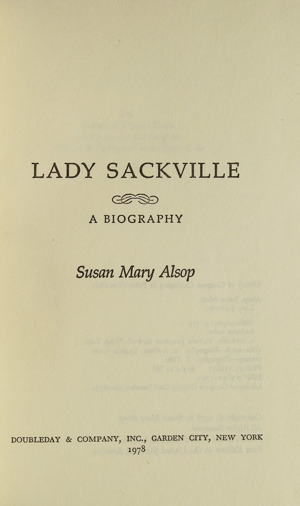 Lady Sackville: a Biography