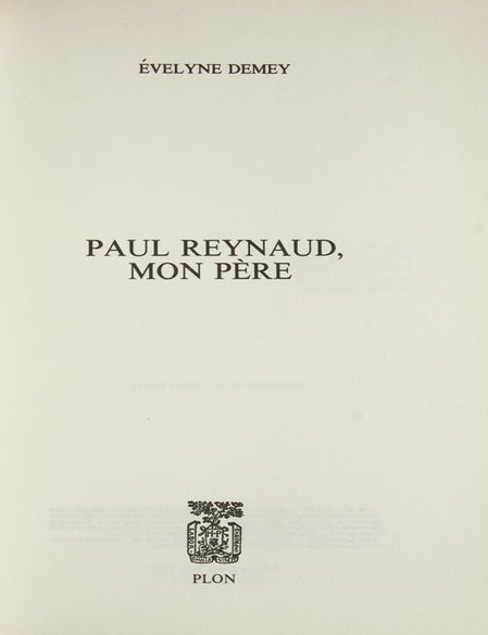 Paul Reynaud, mon père