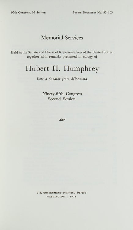 Memorial Services...of Hubert H. Humphrey