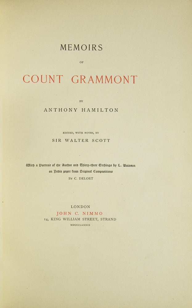 Memoirs of Count Grammont. Edited, with notes, by Sir Walter Scott