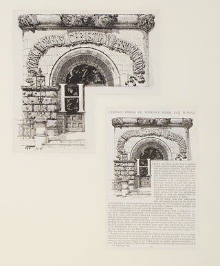 Item #22743 Entrance to New York YWCA: pen and ink on paper, signed with monogram “HF” and...