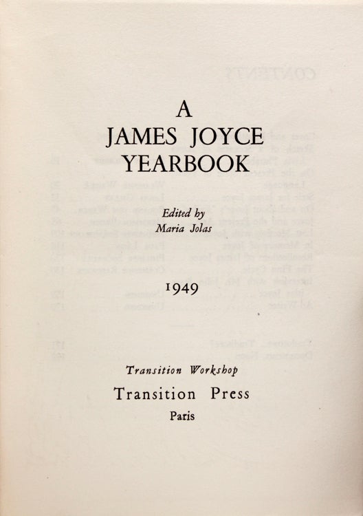 A James Joyce Yearbook ... 1949