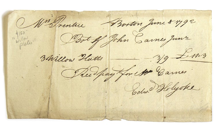 Item #228522 Autograph Document, Signed to John Carnes, Jr. Boston, Edward Holyoke.