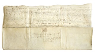Item #228625 Manuscript Indenture signed (“Char. Dunster”), also signed (“Lewis Morris"),...