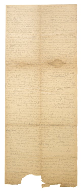 Item #229061 Autograph Letter, signed to "Dear Aunt," unsigned, in pencil. Langley Collyer.