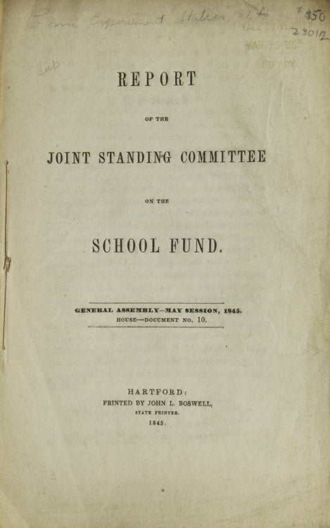 Item #23012 Report of the Joint Standing Committee on the School Fund. Education.