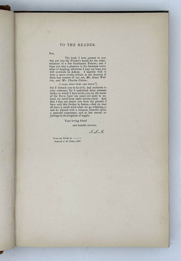 The River Dove; With Some Quiet Thoughts on the Happy Practice of Angling, near to the Seat of Mr. Charles Cotton at Beresford Hall, in Staffordshire