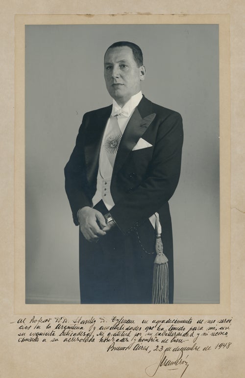 Item #231092 Portrait Photograph of Juan Péron in his first term of office as President. Argentina.
