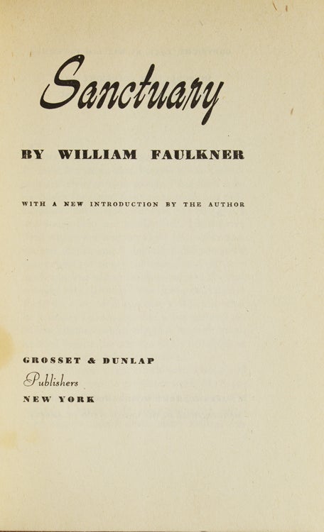 Sanctuary. With New Introduction (for 1932 edition)