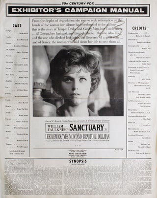 Item #232143 Sanctuary: Exhibitor's Campaign Manual. Produced by Richard D. Zanuck. Directed by...