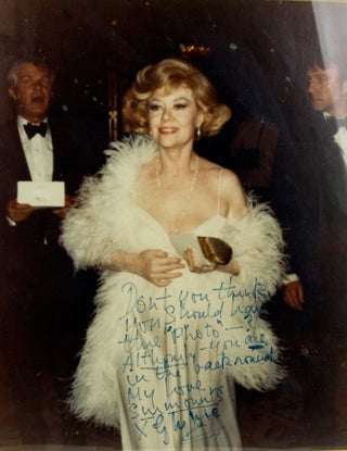 Item #232283 Color photograph of Glynis Johns receiving a Tony award in 1974 for A LITTLE NIGHT...