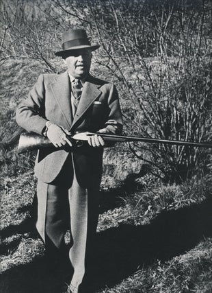 Item #232462 Photograph of Generalissimo Francisco Franco, hunting with a shotgun. Francisco...