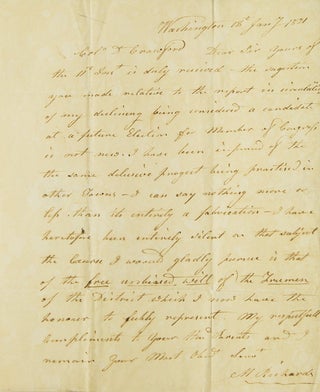 Item #232870 Autograph Letter, signed. To Col. D.[avid] Crawford of Putney Vermont. Mark Richards