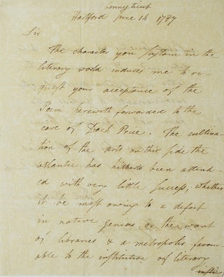 Item #232874 Autograph Letter, signed. To William Hayley Esq. "The character you sustain in the...