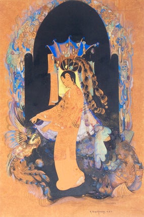 "Oriental Dancer & Peacock"