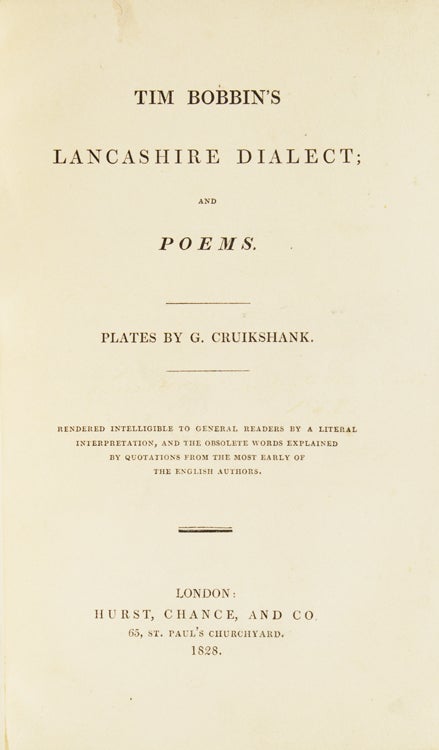 Tim Bobbin's Lancashire Dialect; and Poems
