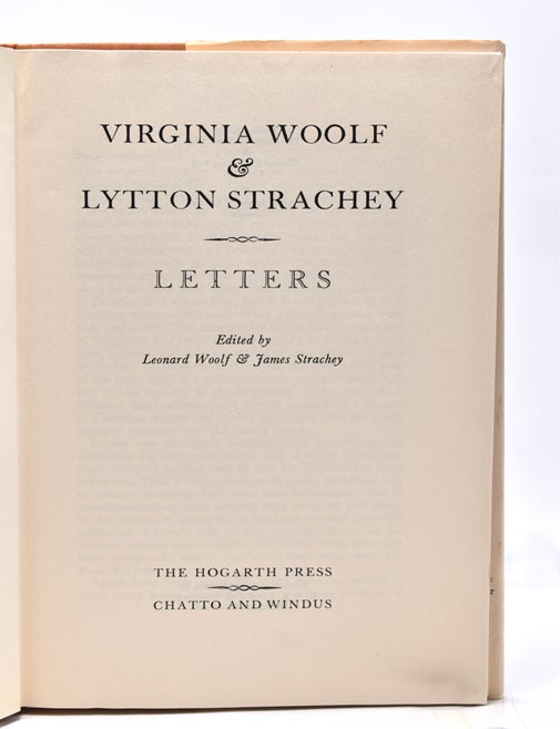 Virginia Woolf & Lytton Strachey. Letters. Edited by Leonard Woolf & James Strachey. Edited by Leonard Woolf & James Strachey