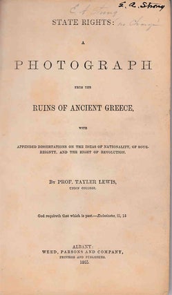 Item #233603 State Rights: A Photograph from the Ruins of Ancient Greece, with Appended...