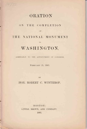 Item #233657 Oration on the completion of the National Monument to Washington ... February 21,...