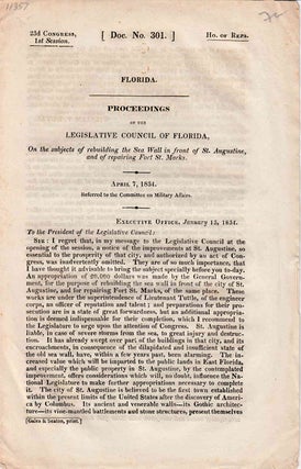 Item #233786 Proceedings Of The Legislative Council Of Florida, On The Subject Of Rebuilding The...