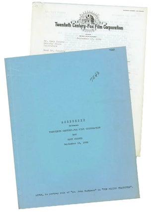 Item #233802 Typed Contract signed, between Gary Cooper and Twentieth-Century Fox , to portray...