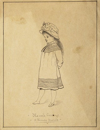 Item #233890 Drawing of Little Girl entitled "He isn't coming/ 15 minute sketch."