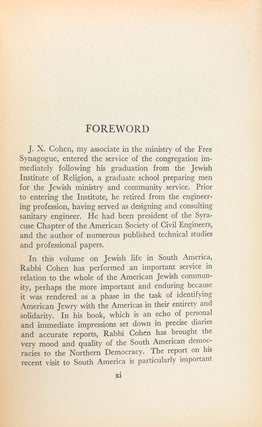 Jewish life in South America. A survey study for The American Jewish Congress. With a foreword by Stephen S. Wise, President AJC