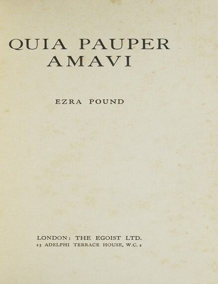 Quia Pauper Amavi