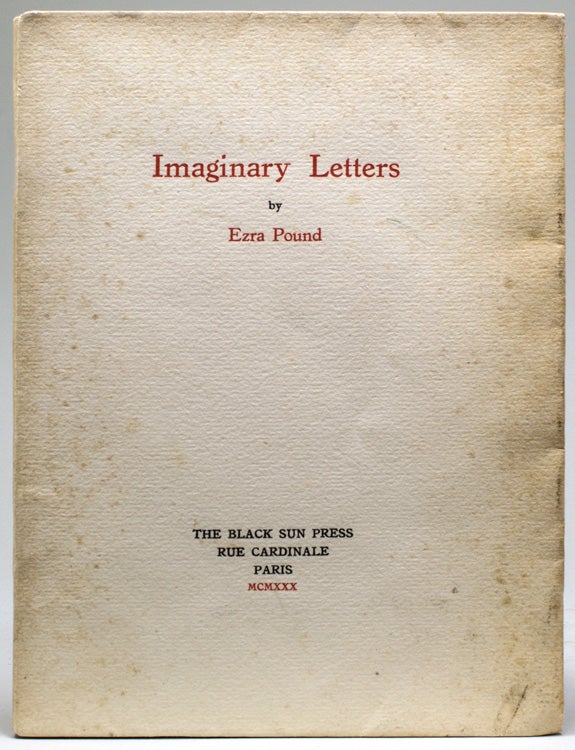Item #234285 Imaginary Letters. Ezra Pound.