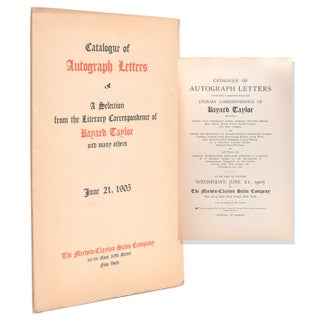Item #235601 Catalogue of autograph letters comprising a selection from the literary...